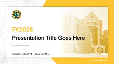 Xavier University of Louisiana Academic Presentation/Research Findings Report PPT Template