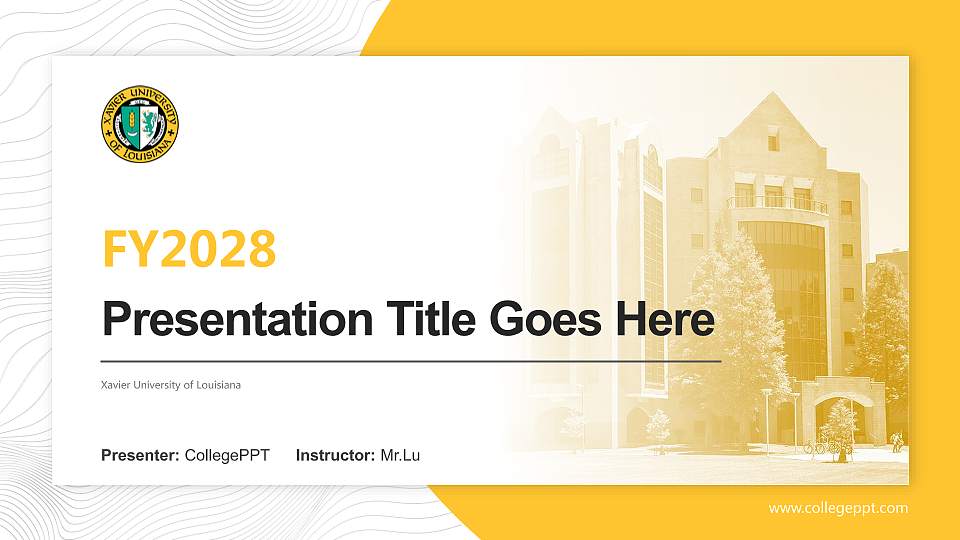 Xavier University of Louisiana Academic Presentation/Research Findings Report PPT Template16:9 ratio PPT effect preview image