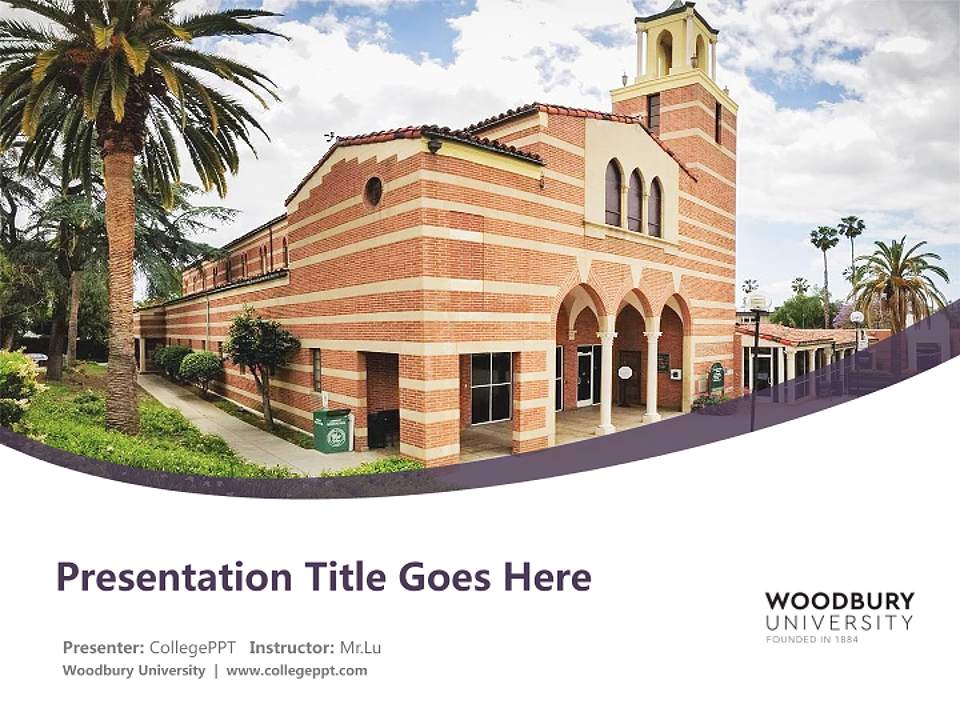 Woodbury University Course/Courseware Creation PPT Template4:3 ratio PPT effect preview image5