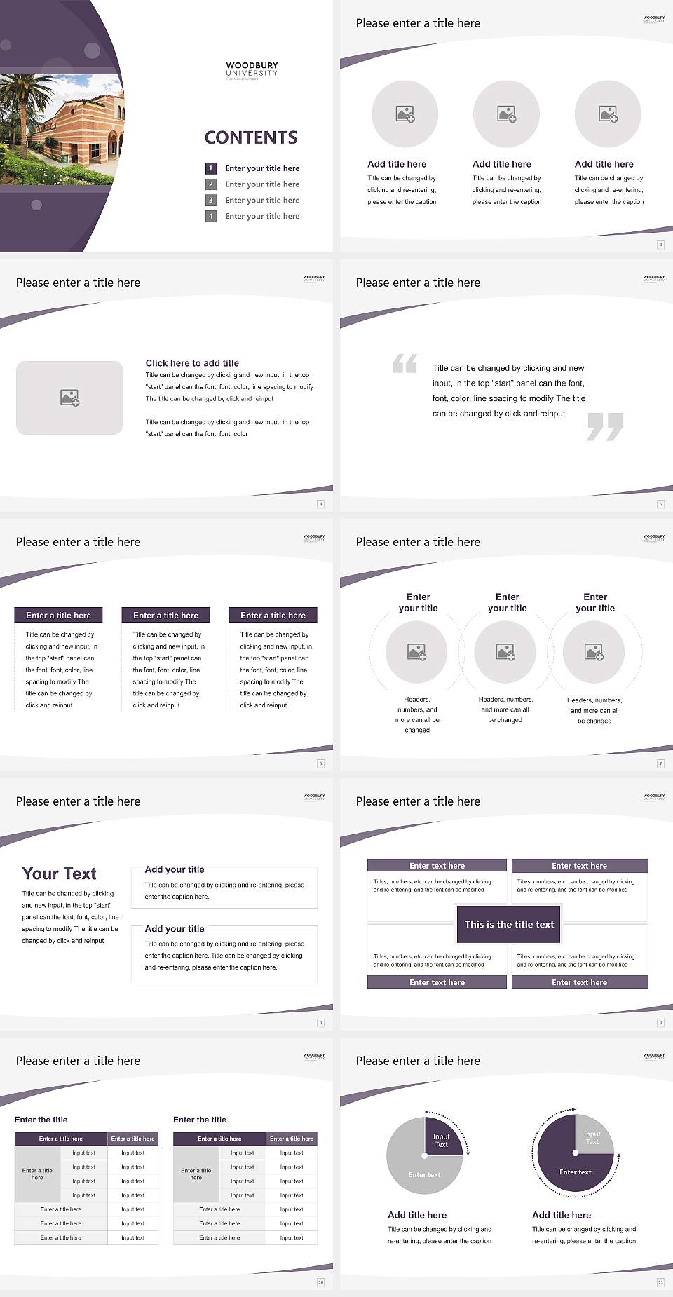 Woodbury University Course/Courseware Creation PPT Template4:3 ratio PPT effect preview image2