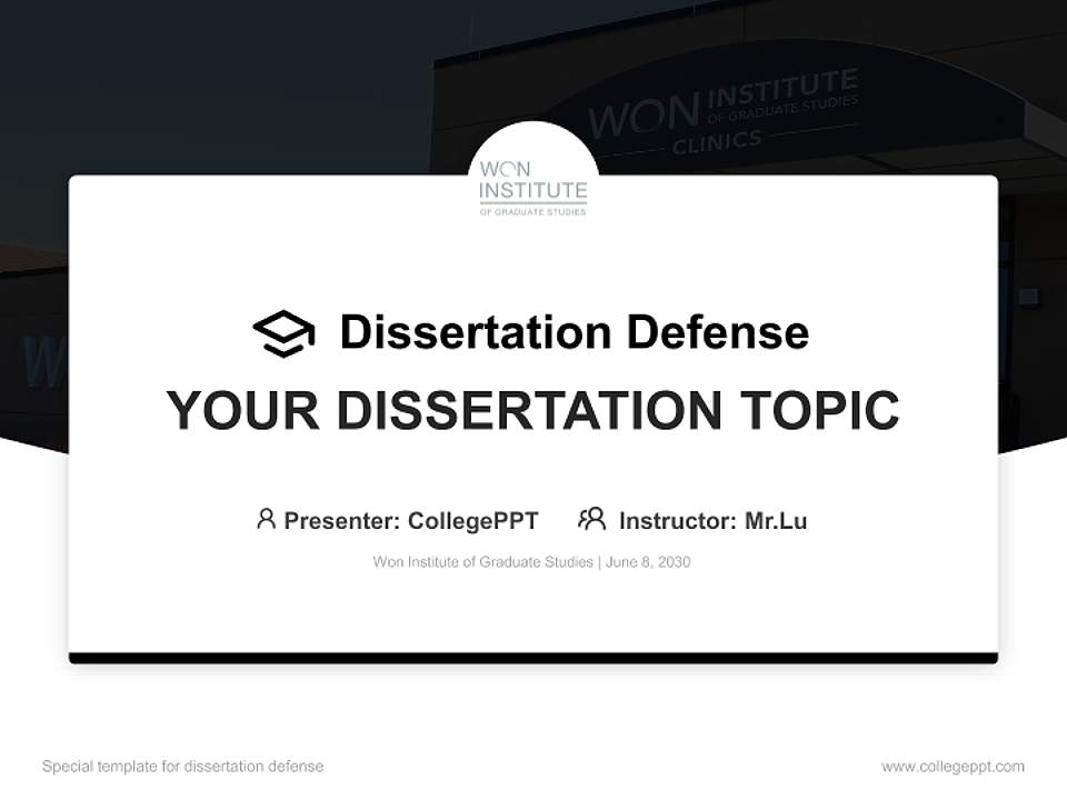 Won Institute of Graduate Studies Graduation Thesis Defense PPT Template4:3 ratio PPT effect preview image7