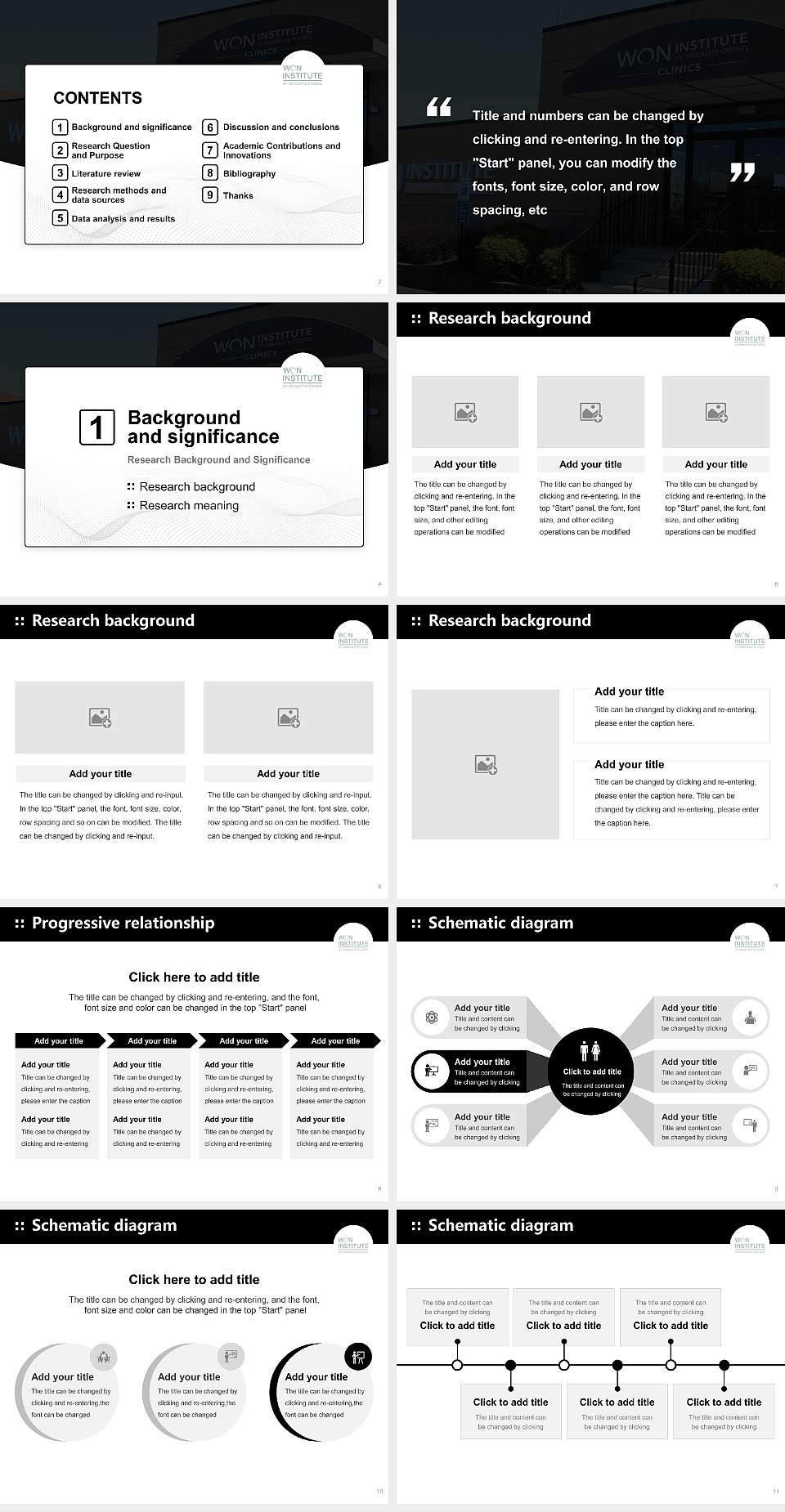 Won Institute of Graduate Studies Graduation Thesis Defense PPT Template4:3 ratio PPT effect preview image2