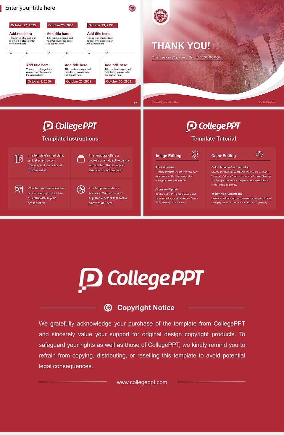 Worcester Polytechnic Institute Lecture Sharing and Networking Event PPT Template4:3 ratio PPT effect preview image4