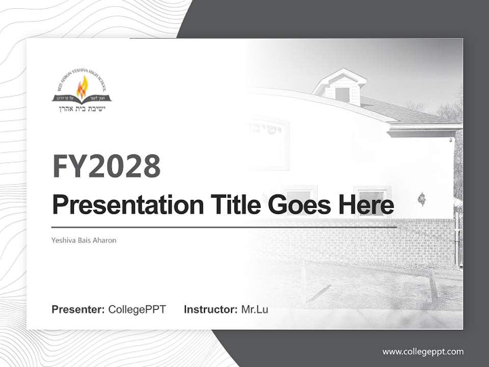 Yeshiva Bais Aharon Academic Presentation/Research Findings Report PPT Template4:3 ratio PPT effect preview image5