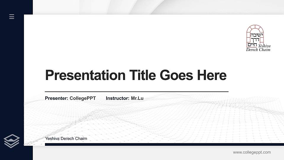 Yeshiva Derech Chaim Thesis Proposal/Graduation Defense PPT Template16:9 ratio PPT effect preview image