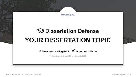 Yeshiva Gedolah Shaarei Shmuel Graduation Thesis Defense PPT Template