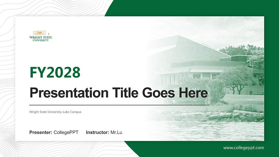 Wright State University–Lake Campus Academic Presentation/Research Findings Report PPT Template16:9 ratio PPT effect preview image