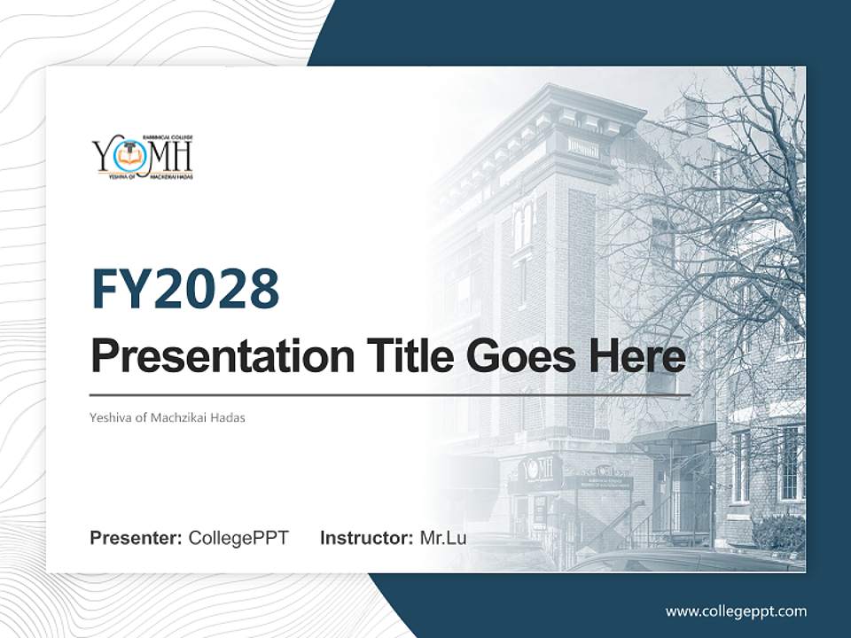 Yeshiva of Machzikai Hadas Academic Presentation/Research Findings Report PPT Template4:3 ratio PPT effect preview image5