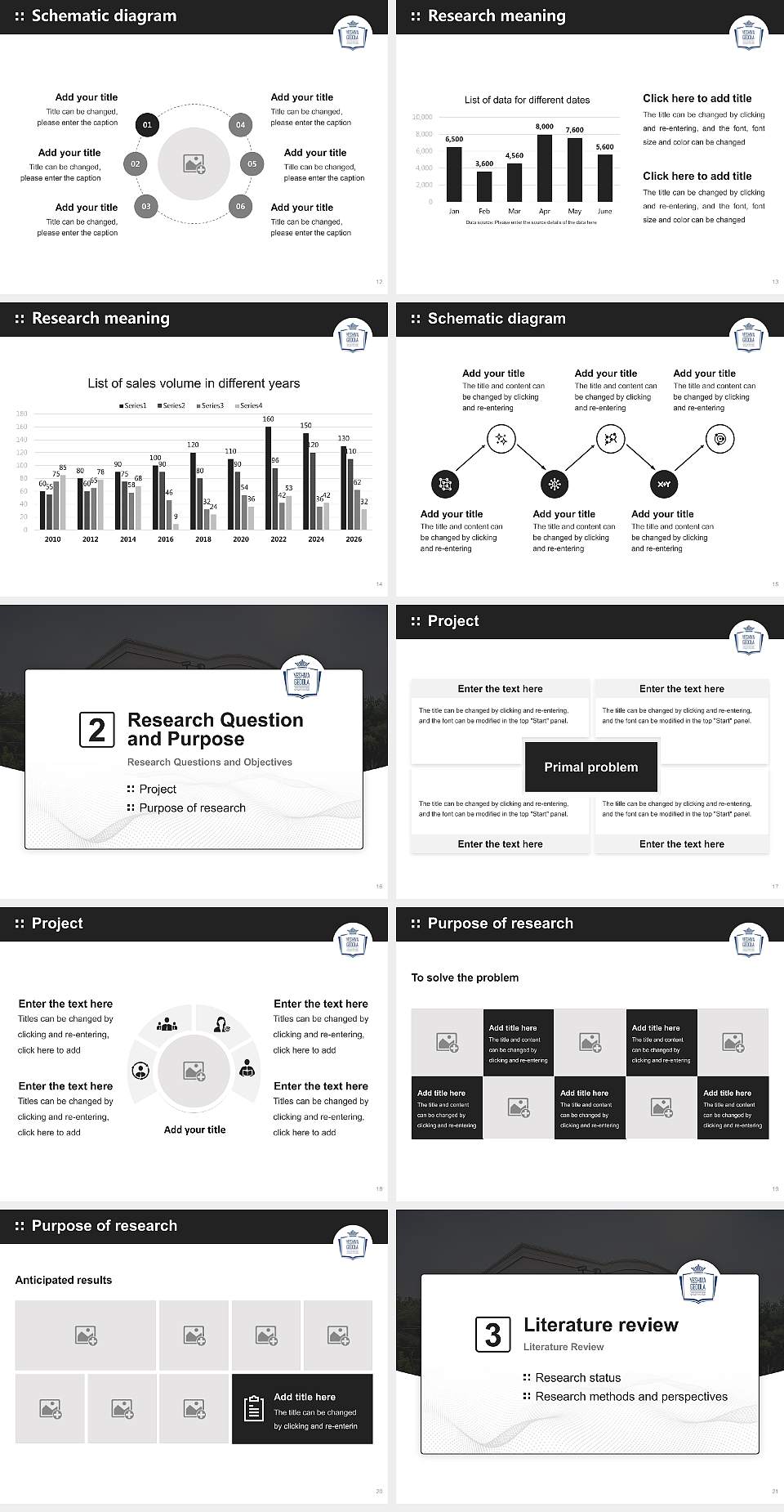 Yeshiva Gedola Tiferes Yaakov Yitzchok Graduation Thesis Defense PPT Template4:3 ratio PPT effect preview image3