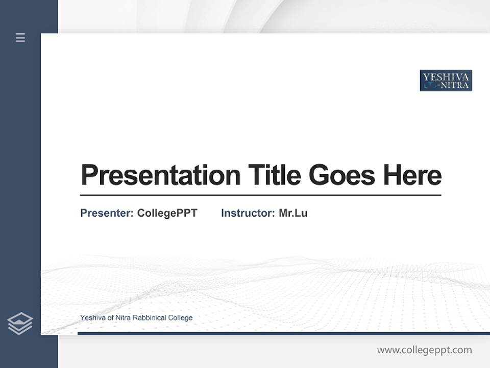 Yeshiva of Nitra Rabbinical College Thesis Proposal/Graduation Defense PPT Template4:3 ratio PPT effect preview image5