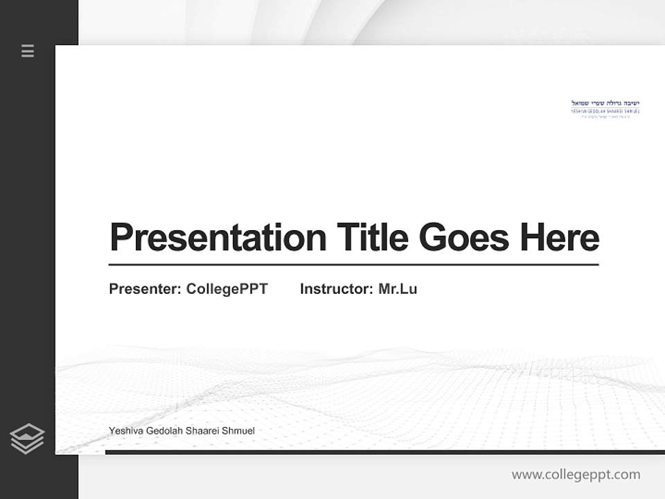 Yeshiva Gedolah Shaarei Shmuel Thesis Proposal/Graduation Defense PPT Template4:3 ratio PPT effect preview image5
