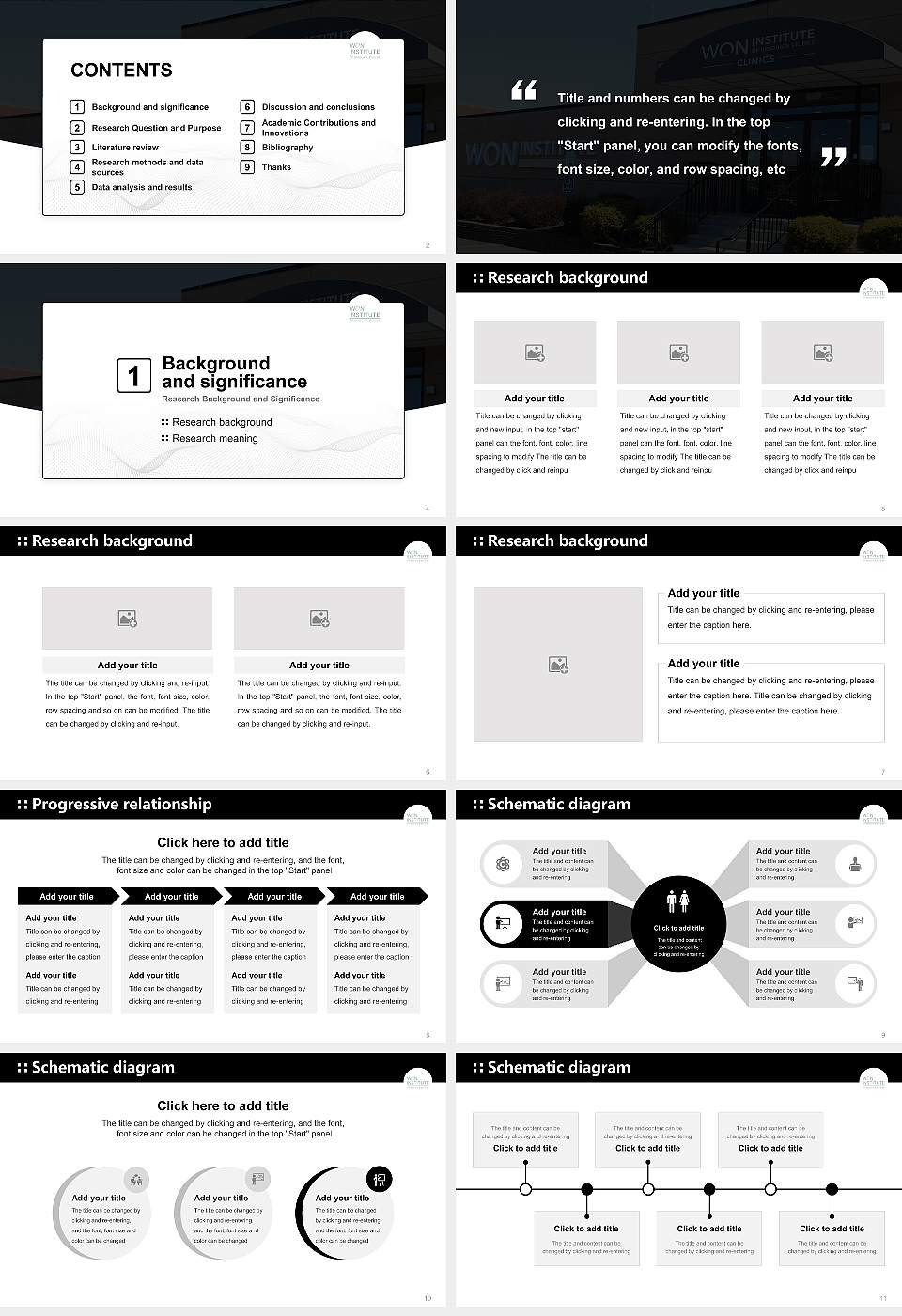 Won Institute of Graduate Studies Graduation Thesis Defense PPT Template16:9 ratio PPT effect preview image2