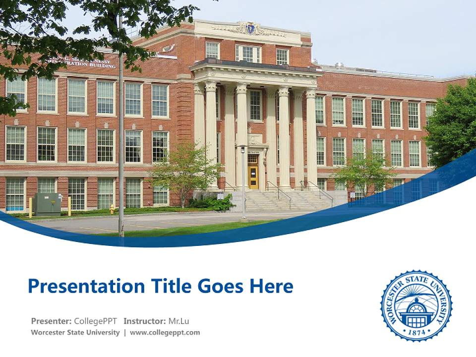 Worcester State University Course/Courseware Creation PPT Template4:3 ratio PPT effect preview image5