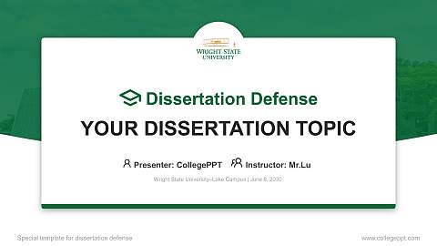 Wright State University–Lake Campus Graduation Thesis Defense PPT Template