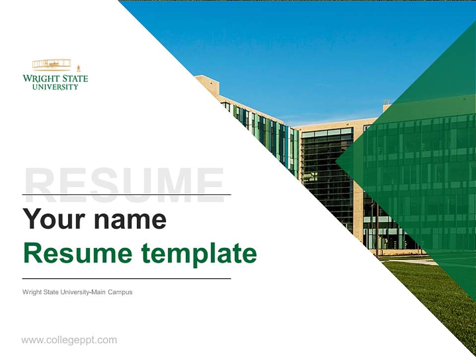 Wright State University-Main Campus Resume PPT Template4:3 ratio PPT effect preview image5