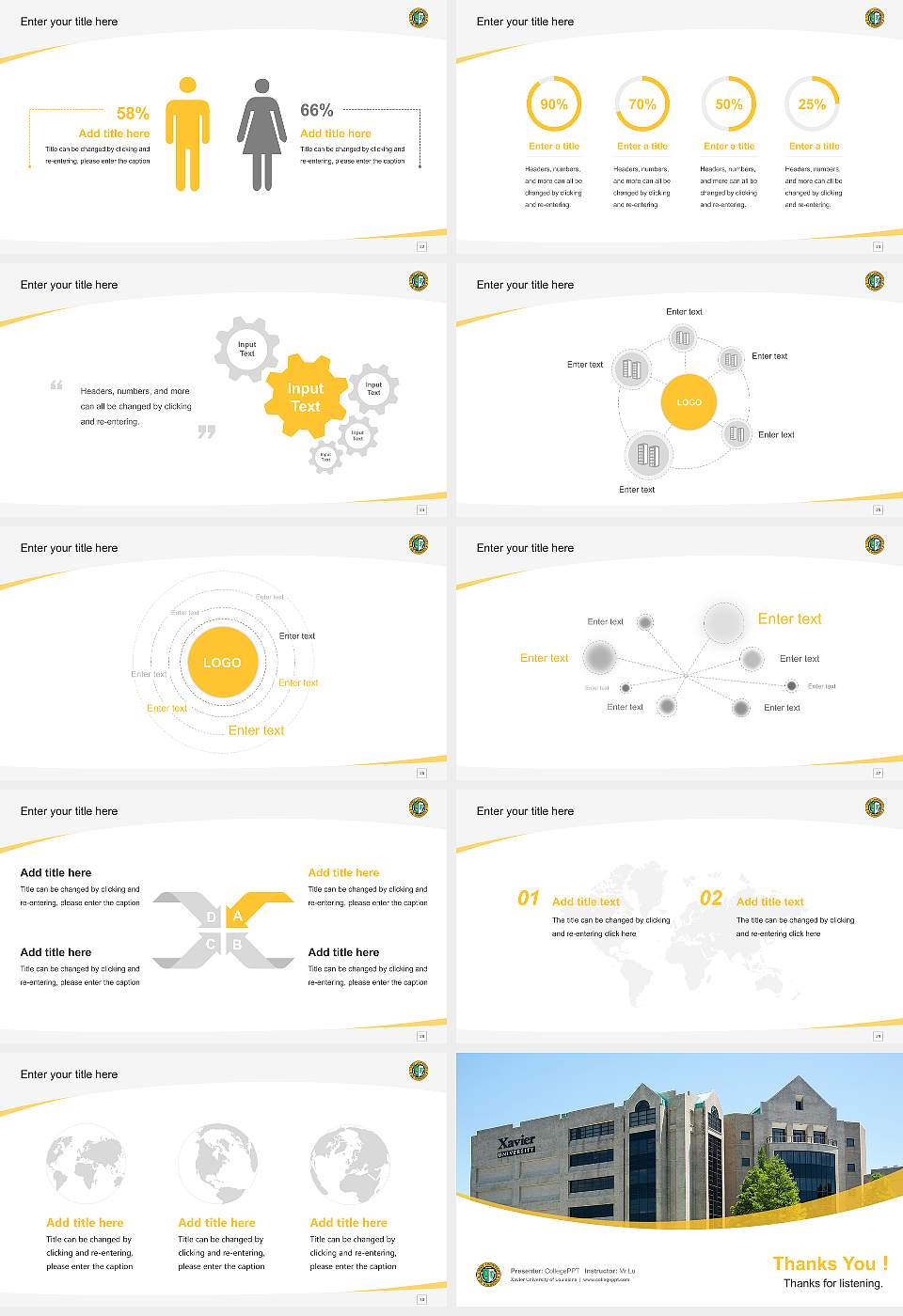 Xavier University of Louisiana Course/Courseware Creation PPT Template16:9 ratio PPT effect preview image4