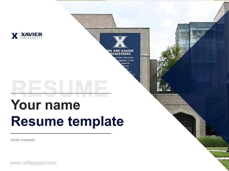 Xavier University Resume PPT Template4:3 ratio PPT effect preview image5