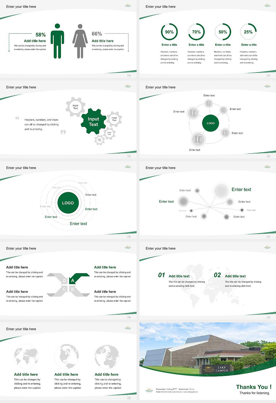 Wright State University–Lake Campus Course/Courseware Creation PPT Template16:9 ratio PPT effect preview image4