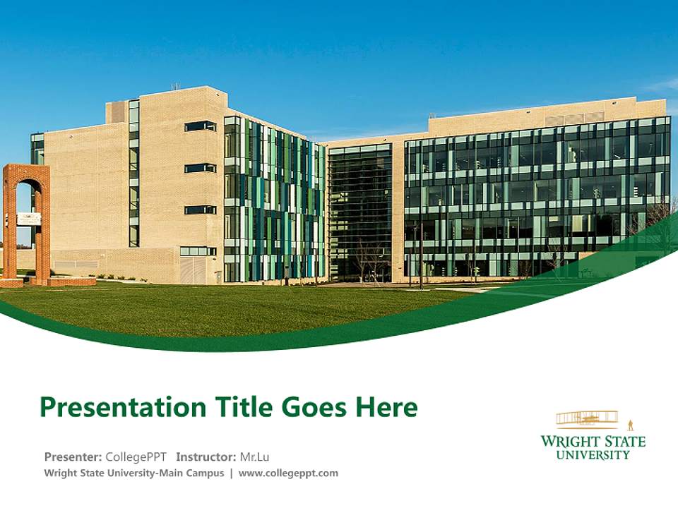 Wright State University-Main Campus Course/Courseware Creation PPT Template4:3 ratio PPT effect preview image5