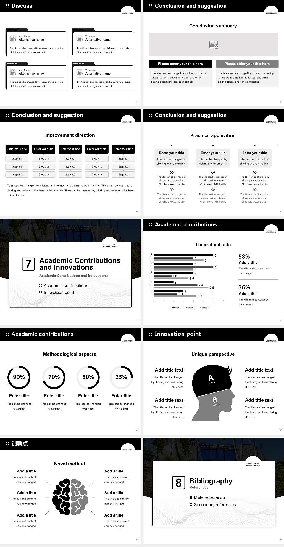 Yeshiva Gedolah Rabbinical College Graduation Thesis Defense PPT Template4:3 ratio PPT effect preview image6