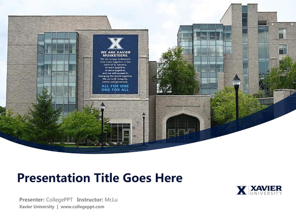 Xavier University Course/Courseware Creation PPT Template4:3 ratio PPT effect preview image5