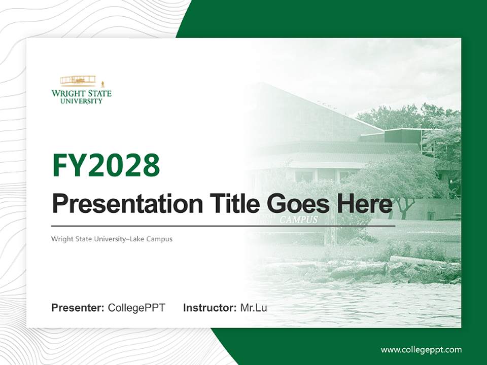 Wright State University–Lake Campus Academic Presentation/Research Findings Report PPT Template4:3 ratio PPT effect preview image5