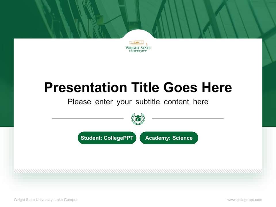 Wright State University–Lake Campus National Scholarship Defense PPT Template4:3 ratio PPT effect preview image4