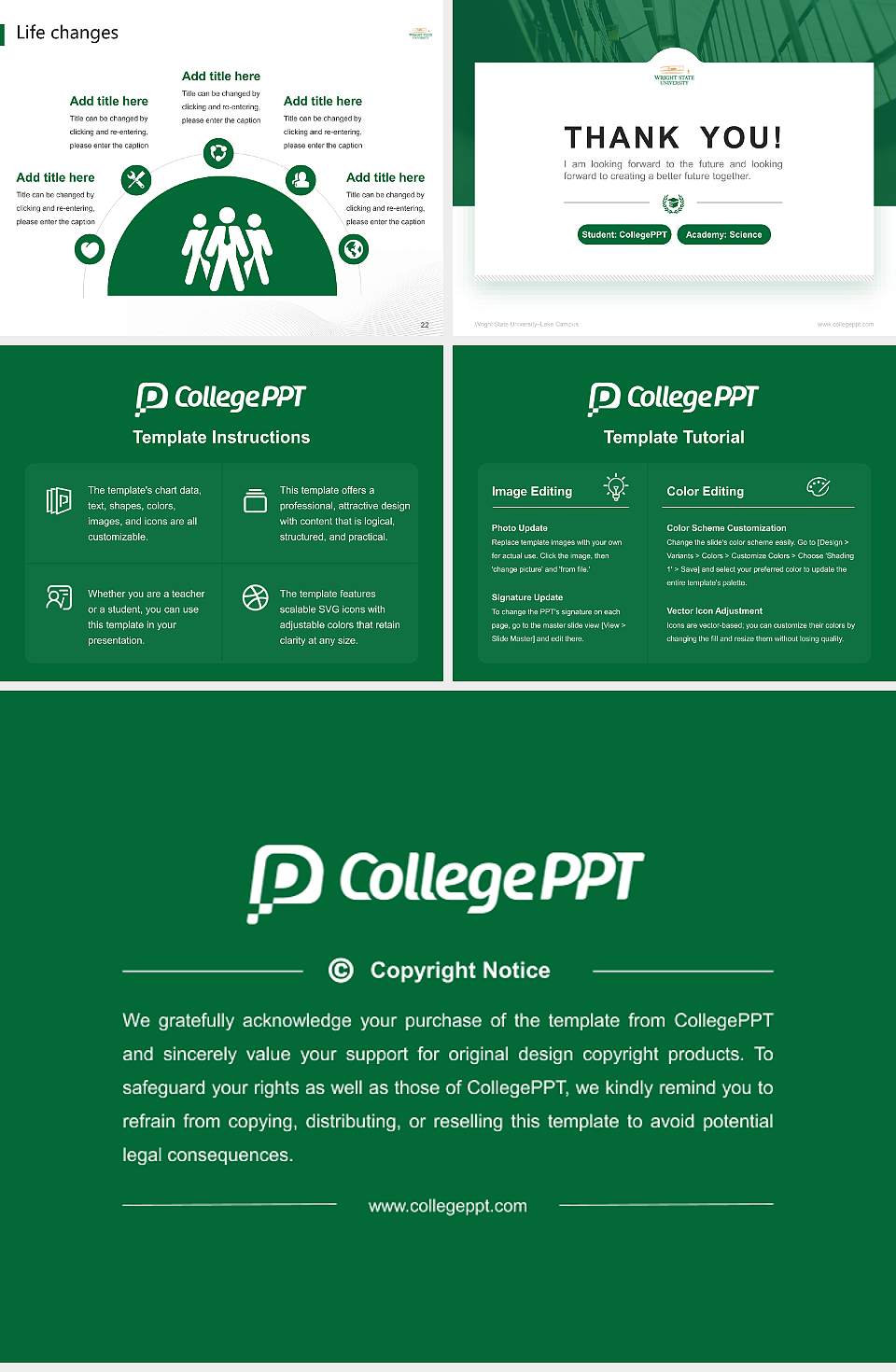 Wright State University–Lake Campus National Scholarship Defense PPT Template4:3 ratio PPT effect preview image4