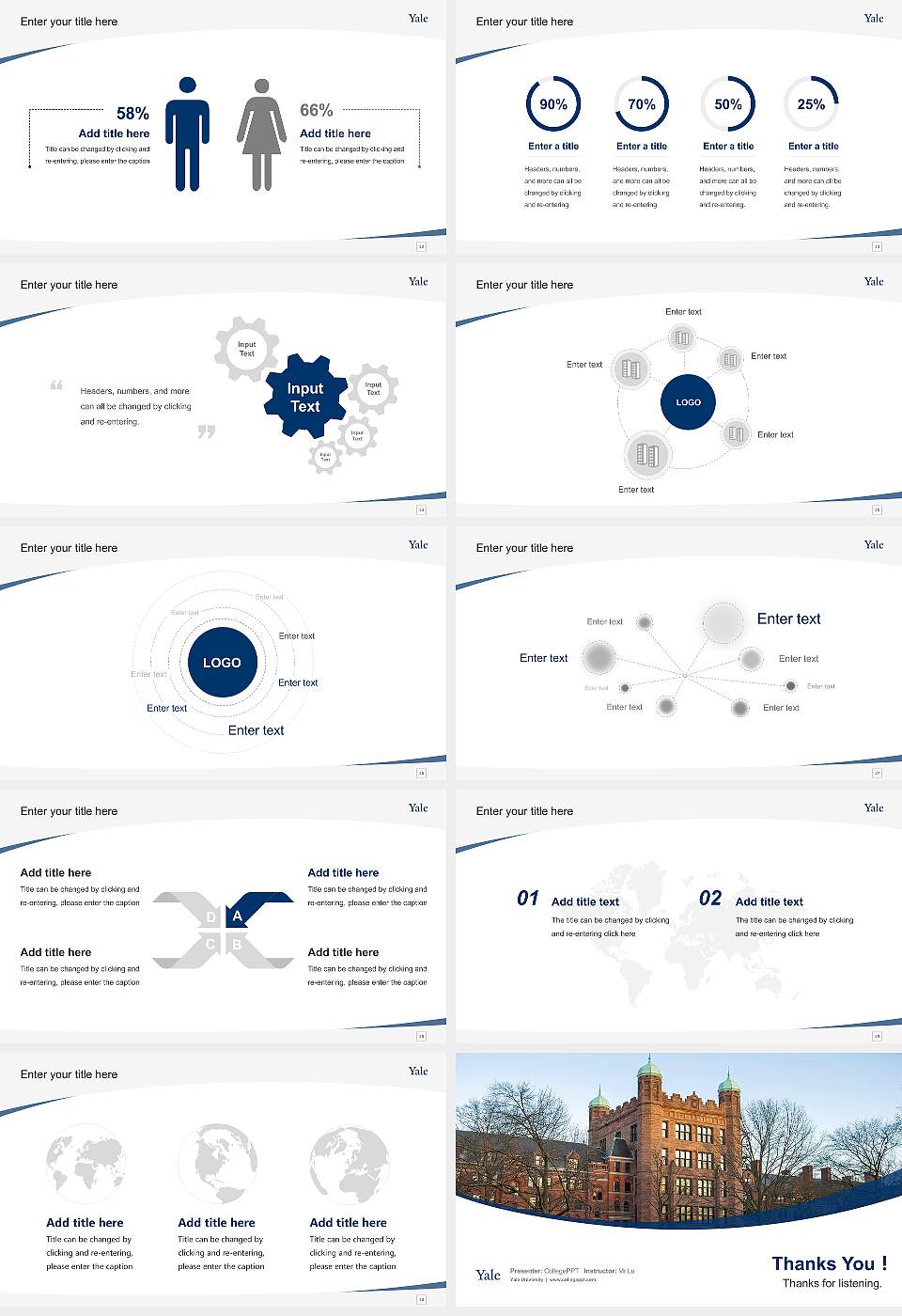 Yale University Course/Courseware Creation PPT Template16:9 ratio PPT effect preview image4