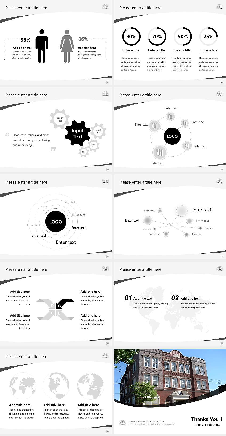 Yeshiva D’Monsey Rabbinical College Course/Courseware Creation PPT Template4:3 ratio PPT effect preview image4