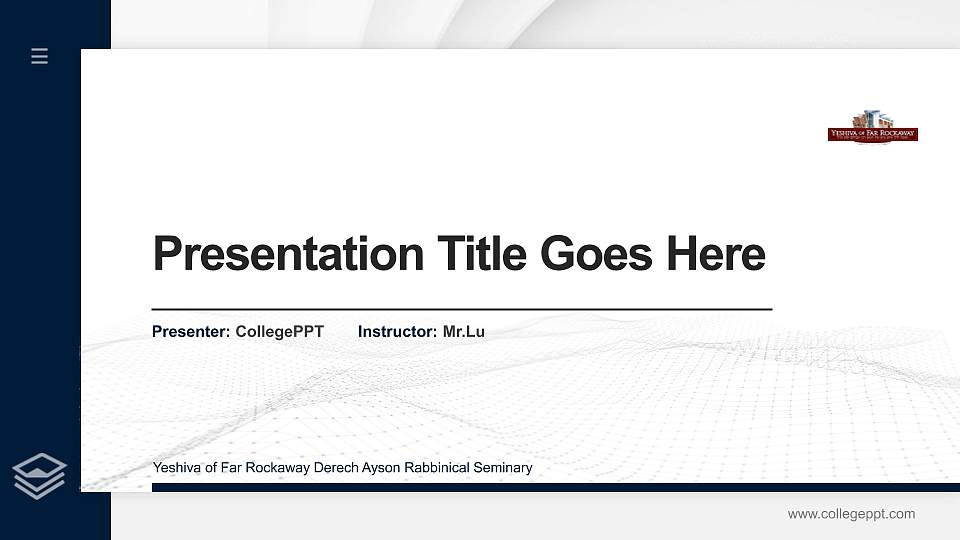Yeshiva of Far Rockaway Derech Ayson Rabbinical Seminary Thesis Proposal/Graduation Defense PPT Template16:9 ratio PPT effect preview image