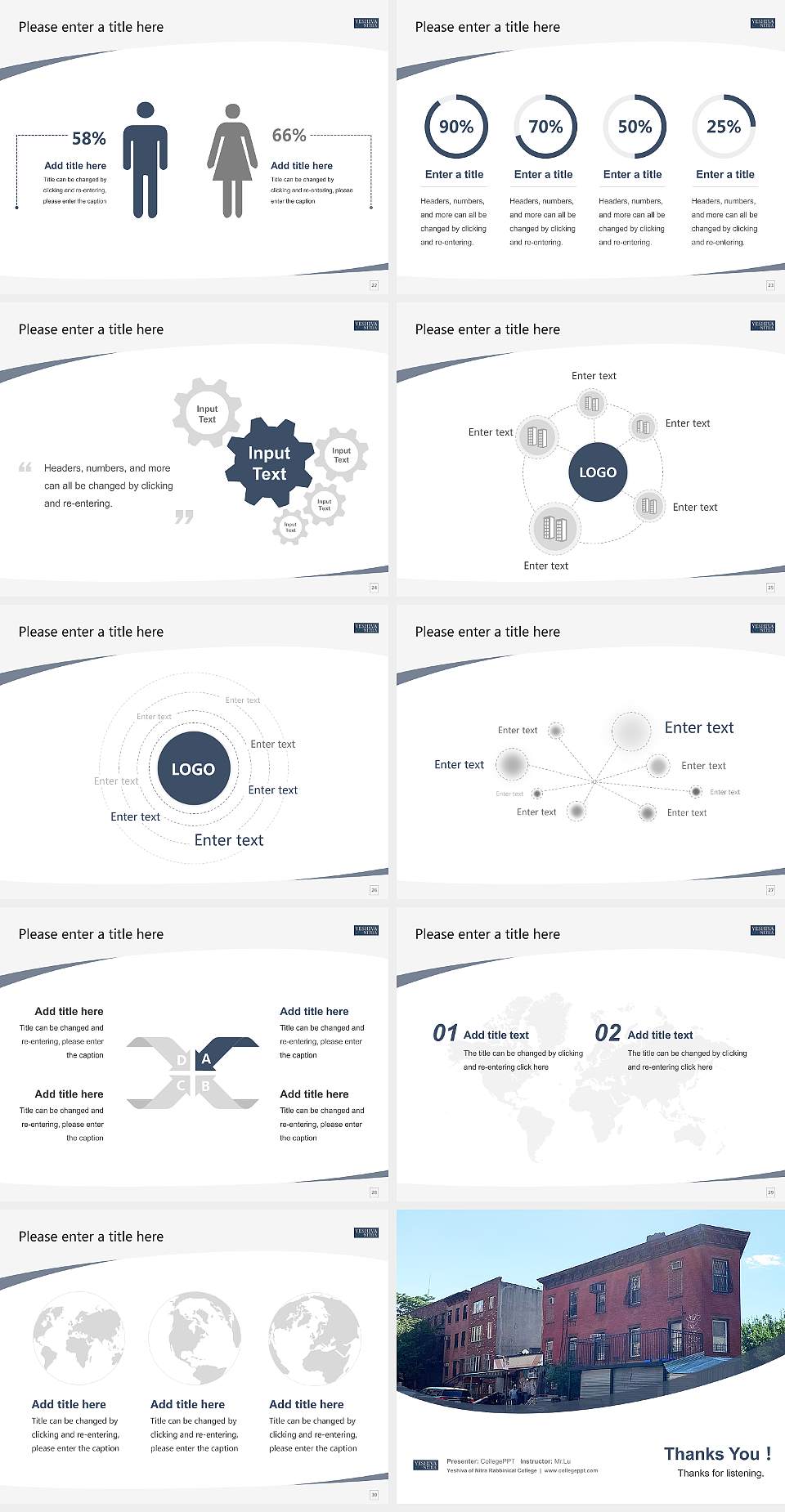 Yeshiva of Nitra Rabbinical College Course/Courseware Creation PPT Template4:3 ratio PPT effect preview image4