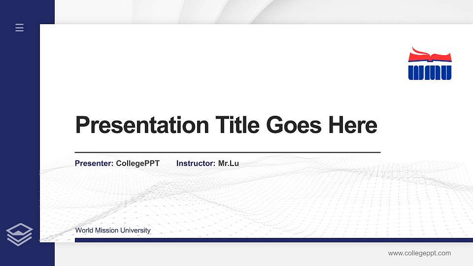World Mission University Thesis Proposal/Graduation Defense PPT Template16:9 ratio PPT effect preview image