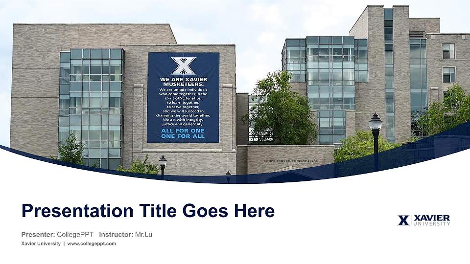 Xavier University Course/Courseware Creation PPT Template16:9 ratio PPT effect preview image
