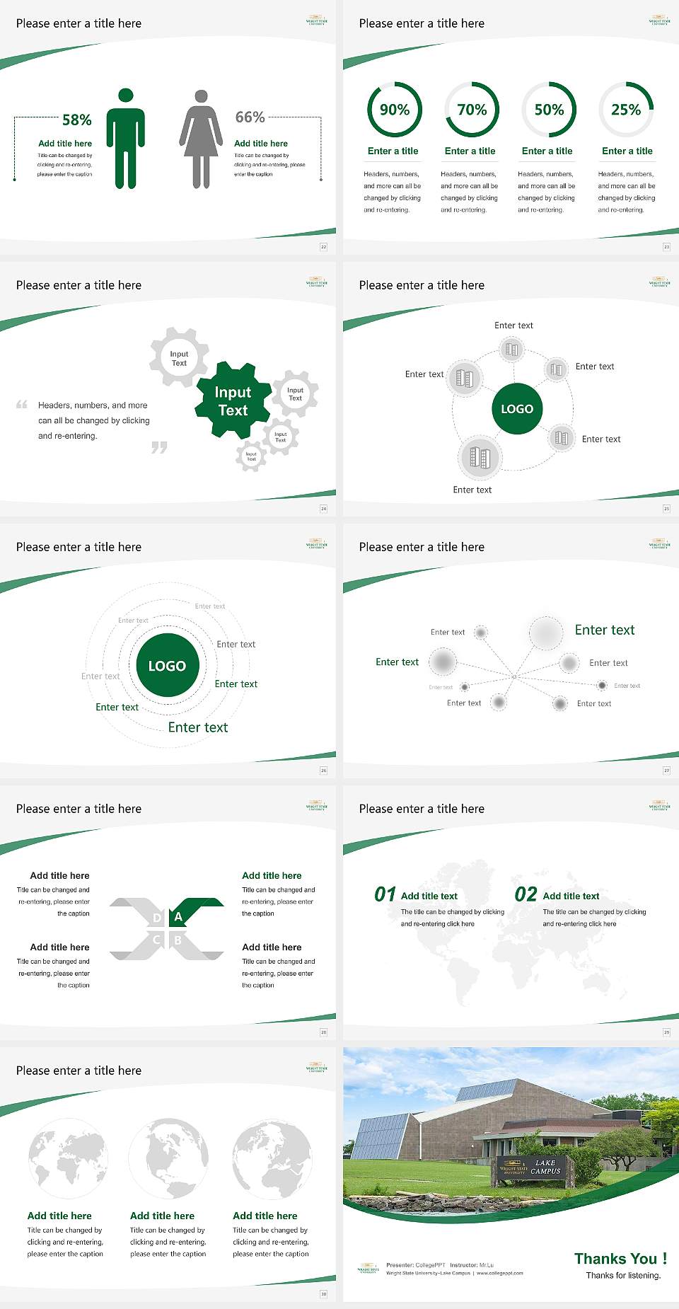 Wright State University–Lake Campus Course/Courseware Creation PPT Template4:3 ratio PPT effect preview image4