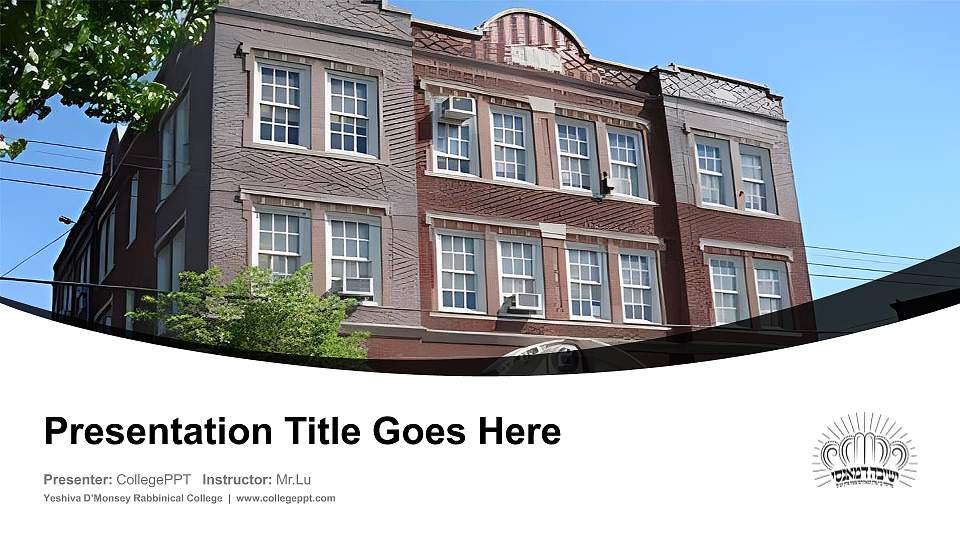 Yeshiva D’Monsey Rabbinical College Course/Courseware Creation PPT Template16:9 ratio PPT effect preview image