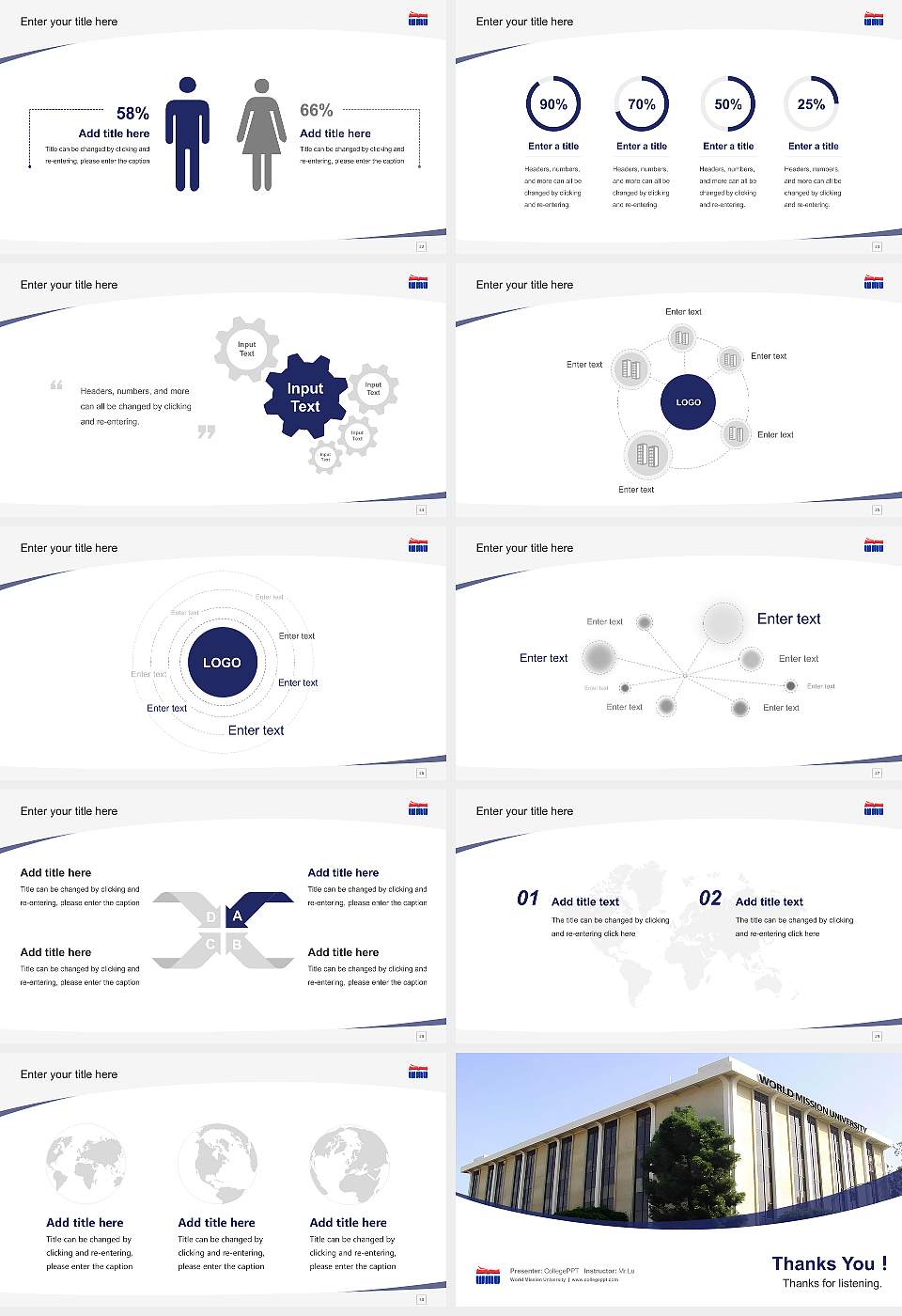 World Mission University Course/Courseware Creation PPT Template16:9 ratio PPT effect preview image4