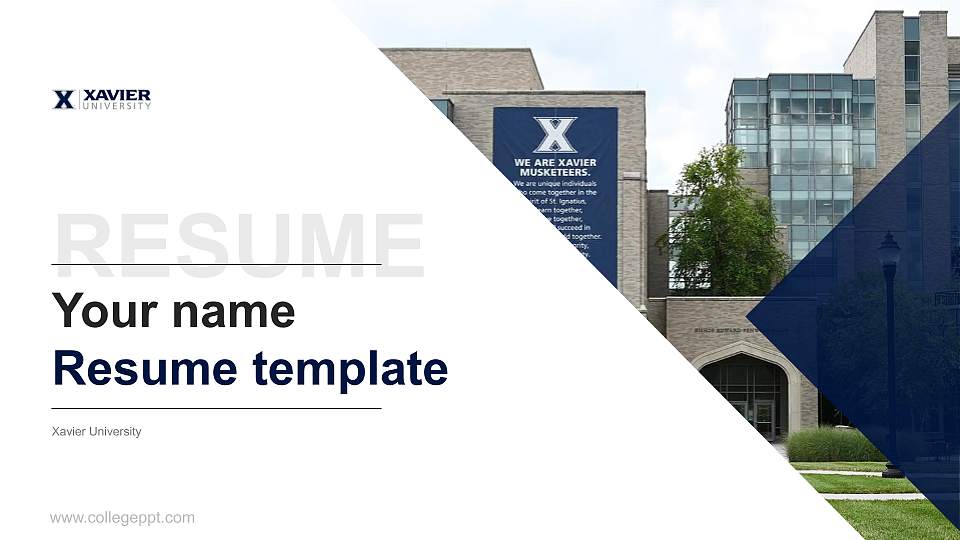 Xavier University Resume PPT Template16:9 ratio PPT effect preview image1
