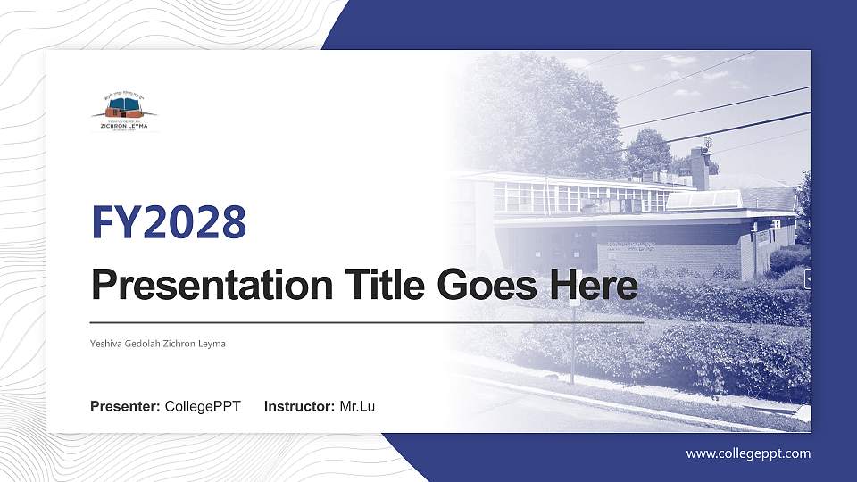 Yeshiva Gedolah Zichron Leyma Academic Presentation/Research Findings Report PPT Template16:9 ratio PPT effect preview image