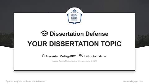 Yeshiva Gedola Tiferes Yaakov Yitzchok Graduation Thesis Defense PPT Template