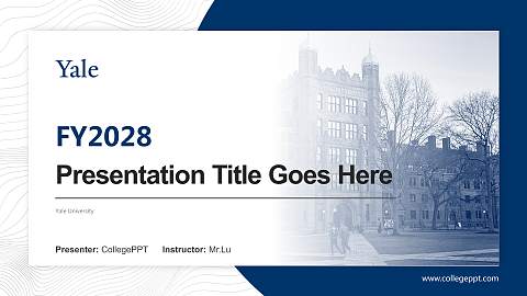 Yale University Academic Presentation/Research Findings Report PPT Template