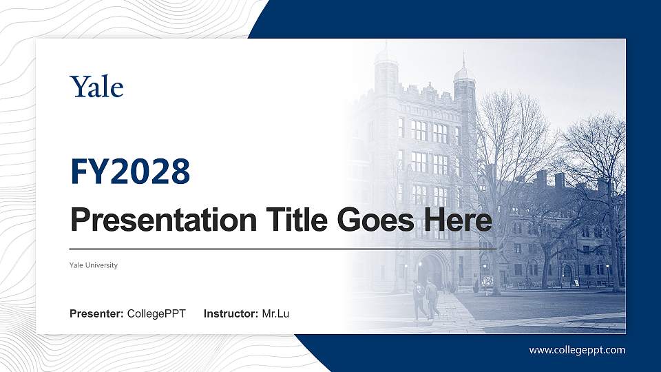 Yale University Academic Presentation/Research Findings Report PPT Template16:9 ratio PPT effect preview image