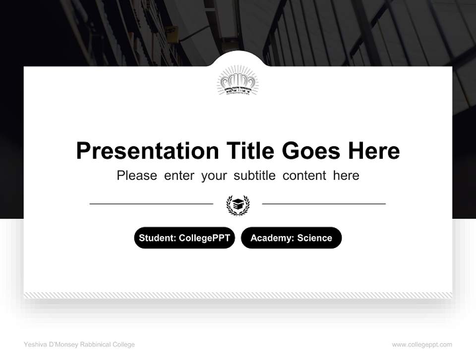 Yeshiva D’Monsey Rabbinical College National Scholarship Defense PPT Template4:3 ratio PPT effect preview image4