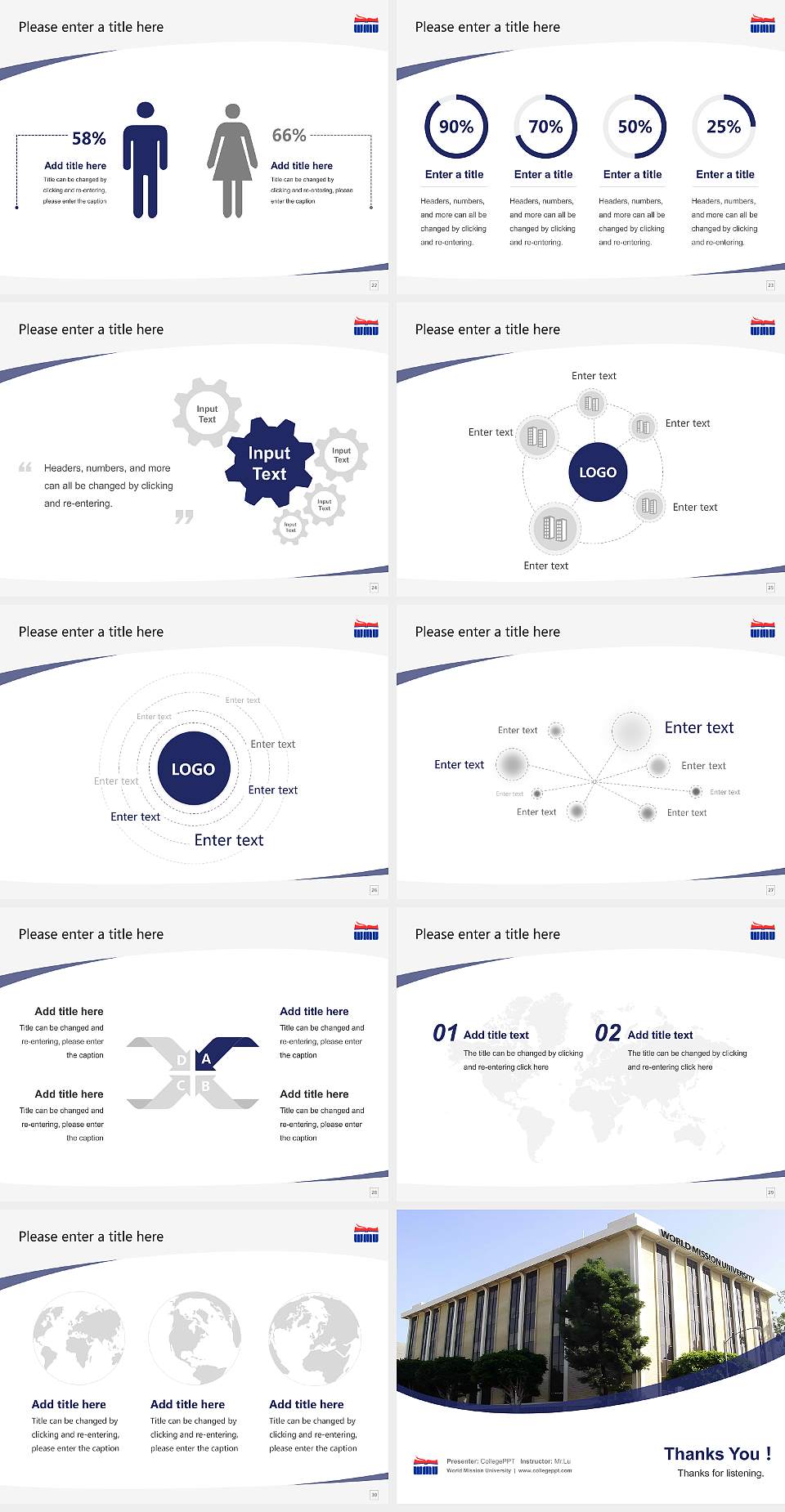 World Mission University Course/Courseware Creation PPT Template4:3 ratio PPT effect preview image4