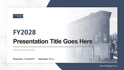 Yeshiva of Nitra Rabbinical College Academic Presentation/Research Findings Report PPT Template