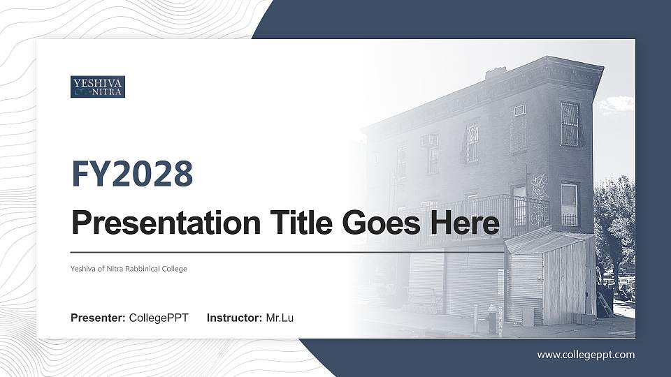 Yeshiva of Nitra Rabbinical College Academic Presentation/Research Findings Report PPT Template16:9 ratio PPT effect preview image