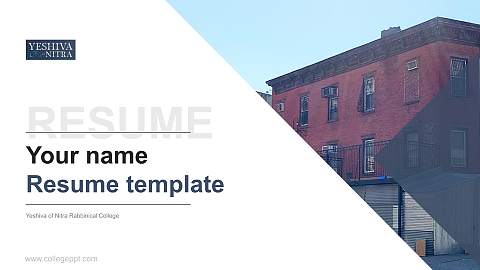 Yeshiva of Nitra Rabbinical College Resume PPT Template