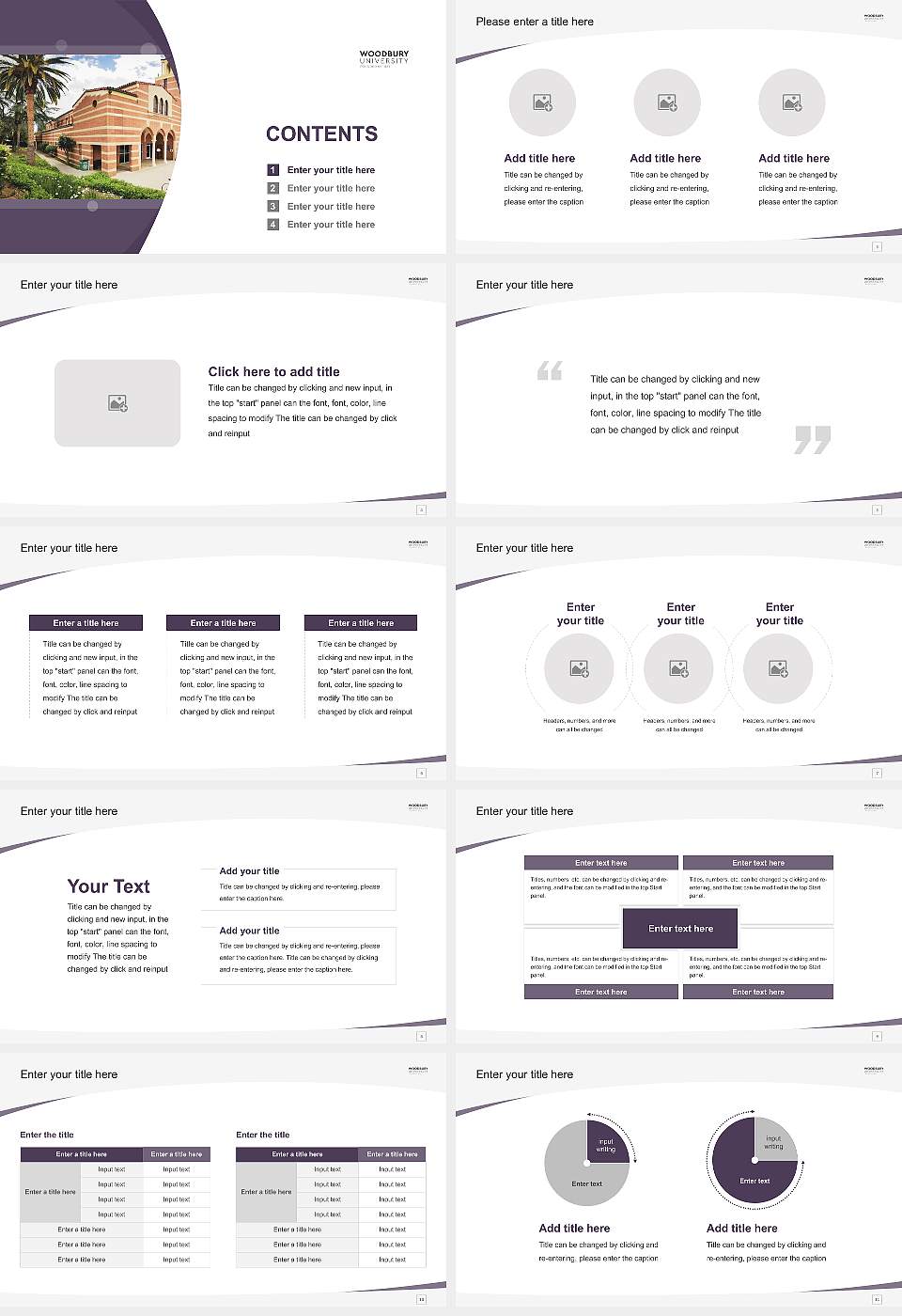 Woodbury University Course/Courseware Creation PPT Template16:9 ratio PPT effect preview image2