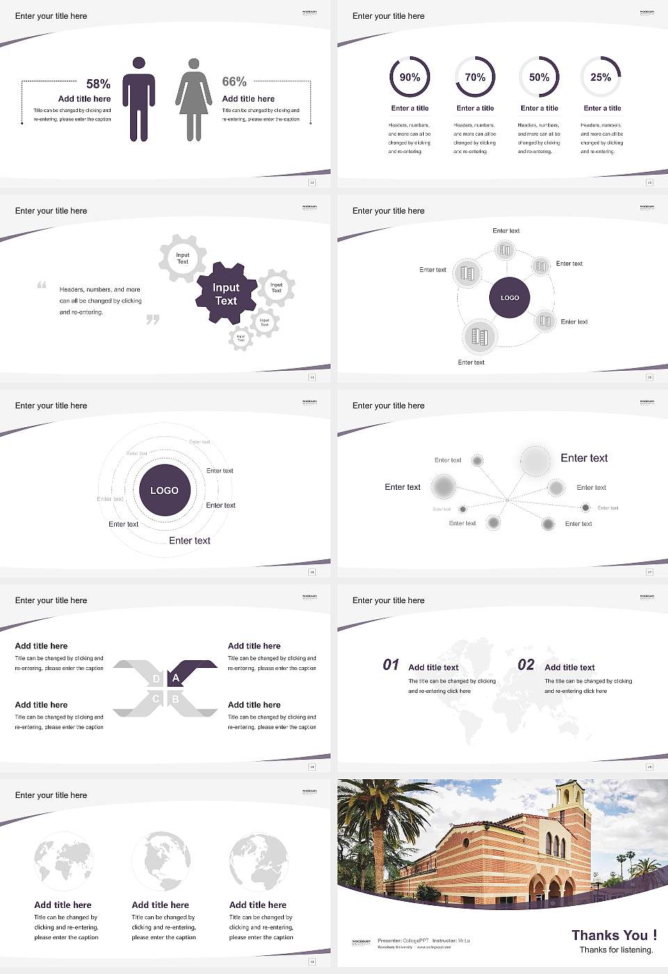 Woodbury University Course/Courseware Creation PPT Template16:9 ratio PPT effect preview image4