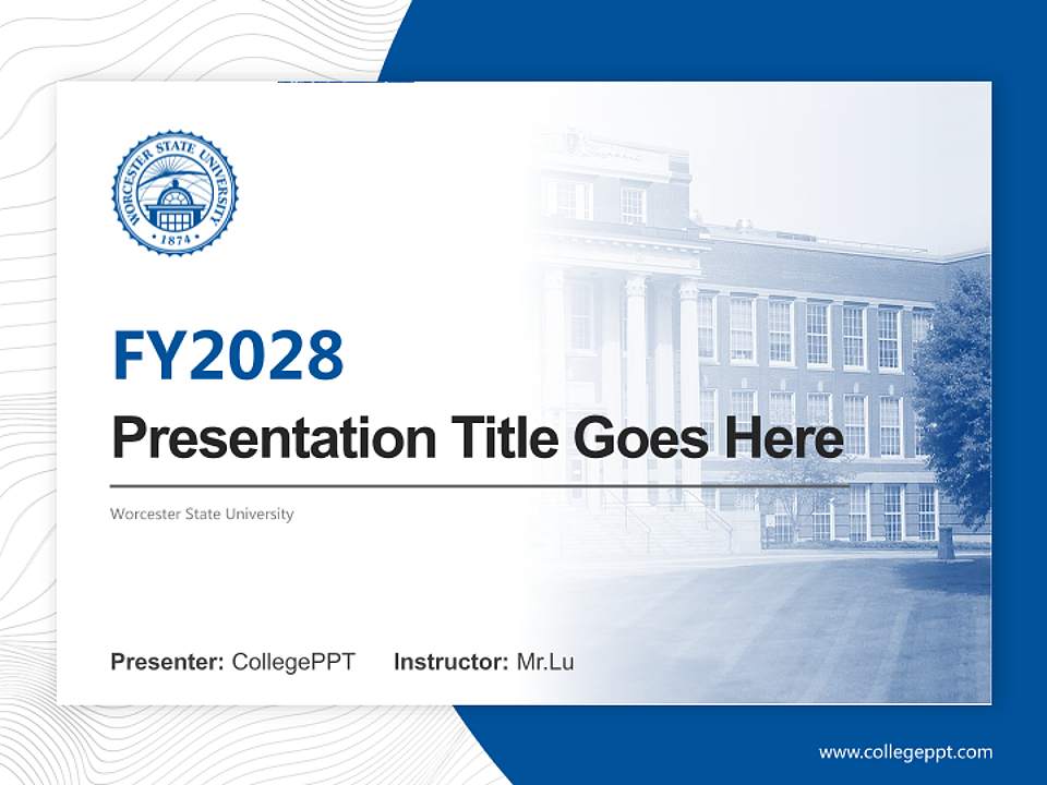 Worcester State University Academic Presentation/Research Findings Report PPT Template4:3 ratio PPT effect preview image5